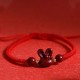 Cinnabar Chinese Zodiac Rabbit Luck Rope Bracelet