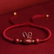 Cinnabar Chinese Zodiac Rabbit Luck Rope Bracelet