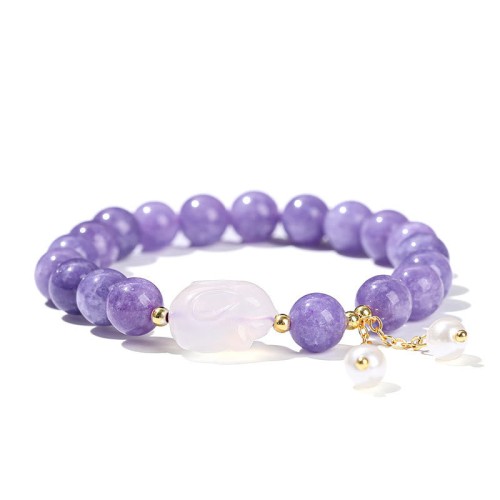 Purple Chalcedony Rabbit Healing Bracelet Purple Chalcedony Rabbit Healing Bracelet