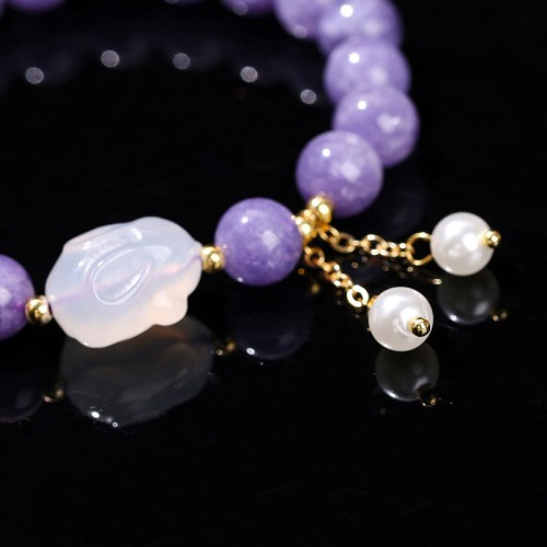 Purple Chalcedony Rabbit Healing Bracelet Purple Chalcedony Rabbit Healing Bracelet