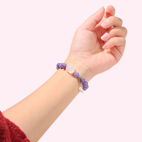 Purple Chalcedony Rabbit Healing Bracelet Purple Chalcedony Rabbit Healing Bracelet
