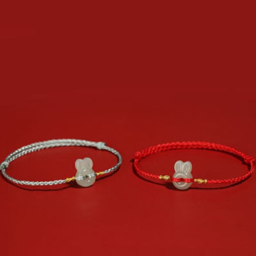 Hetian Jade Rabbit Luck Bracelet