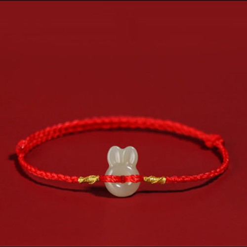 Hetian Jade Rabbit Luck Bracelet