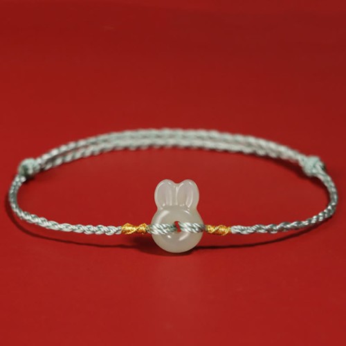 Hetian Jade Rabbit Luck Bracelet