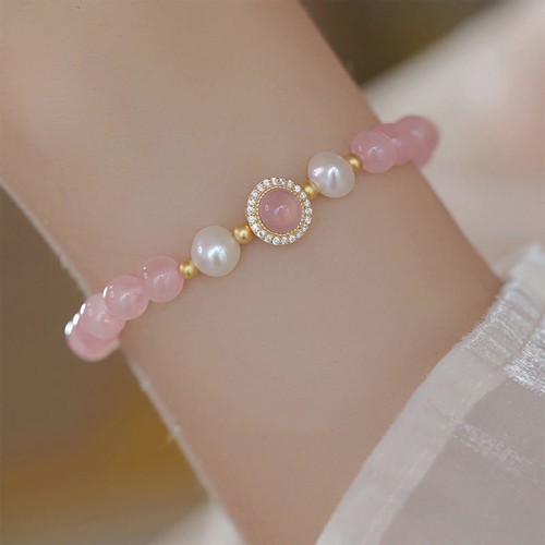 Pink Crystal Pearl Warmth Bracelet