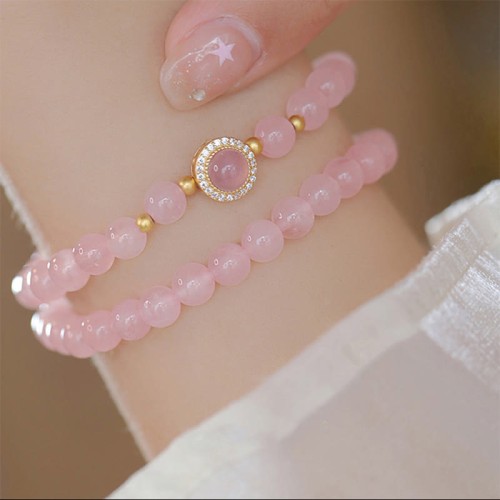 Pink Crystal Pearl Warmth Bracelet