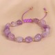 Irregular Amethyst Braid String Balance Bracelet