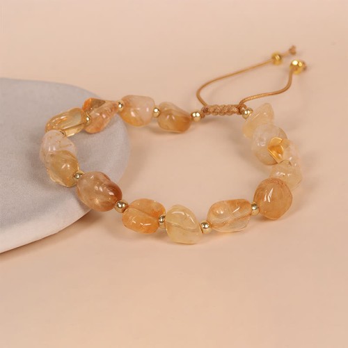 Irregular Citrine Braid Happiness Bracelet