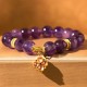 Amethyst Four Leaf Clover Communication Bracelet Amethyst Four Leaf Clover Communication Bracelet