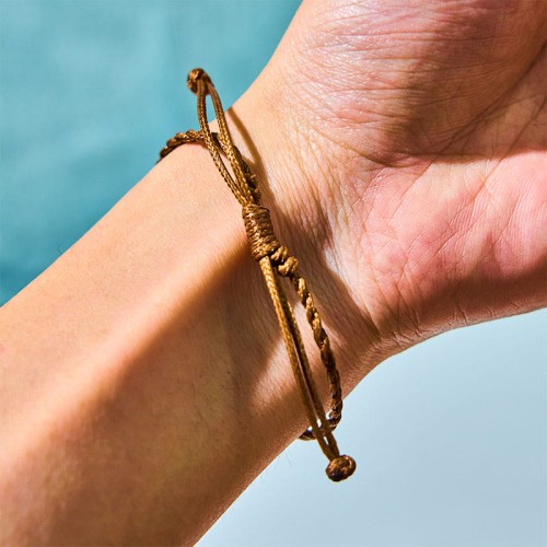 Tahitian Black Pearl Wax Rope Wisdom Bracelet