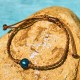 Tahitian Black Pearl Wax Rope Wisdom Bracelet