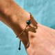 Tahitian Black Pearl Wax Rope Wisdom Bracelet