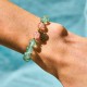Green Strawberry Quartz Soothing Fu Character Bracelet