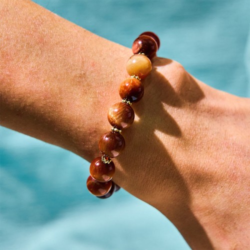Red Tiger Eye Pumpkin Calm Bracelet