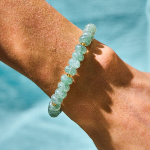 Strawberry Quartz Cyan Jade Lucky Cat Bracelet Strawberry Quartz Cyan Jade Lucky Cat Bracelet