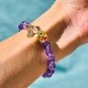 Amethyst White Crystal Flower Healing Bracelet Amethyst White Crystal Flower Healing Bracelet