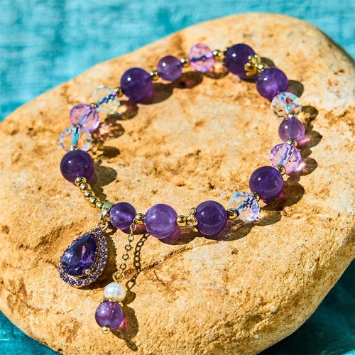 Amethyst Zircon Heart Healing Soul Bracelet Amethyst Zircon Heart Healing Soul Bracelet