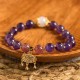 Amethyst Strawberry Quartz Peace Lock Bracelet Amethyst Strawberry Quartz Peace Lock Bracelet