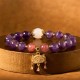 Amethyst Strawberry Quartz Peace Lock Bracelet Amethyst Strawberry Quartz Peace Lock Bracelet