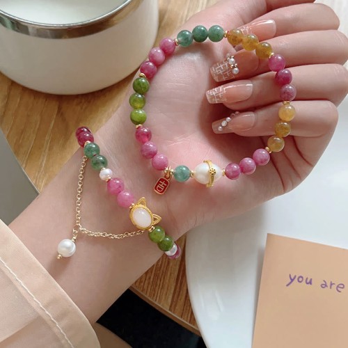 Tourmaline Lucky Cat Positive Bracelet Tourmaline Lucky Cat Positive Bracelet