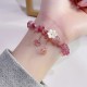 Strawberry Quartz Green Super Seven Flower Bracelet