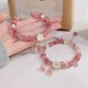 Strawberry Quartz Green Super Seven Flower Bracelet