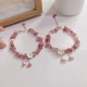 Strawberry Quartz Green Super Seven Flower Bracelet