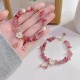 Strawberry Quartz Green Super Seven Flower Bracelet