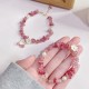 Strawberry Quartz Green Super Seven Flower Bracelet