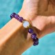 Amethyst Strawberry Quartz Peace Lock Bracelet Amethyst Strawberry Quartz Peace Lock Bracelet