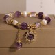 Amethyst Pearl Sunflower Communication Bracelet Amethyst Pearl Sunflower Communication Bracelet