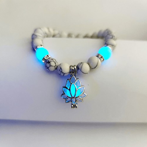 Turquoise Glowstone Lotus Protection Bracelet Turquoise Glowstone Lotus Protection Bracelet