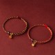 Red Gold Rope Lotus Peace Bracelet Red Gold Rope Lotus Peace Bracelet