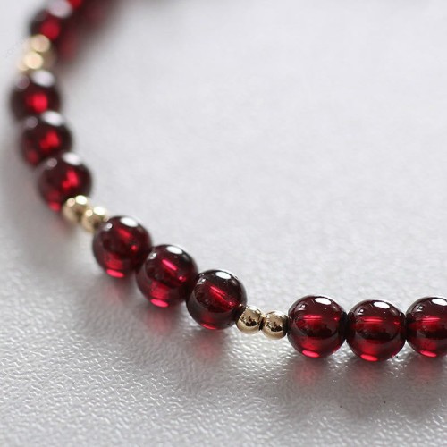 14K Gold Natural Garnet Calm Bracelet 14K Gold Natural Garnet Calm Bracelet