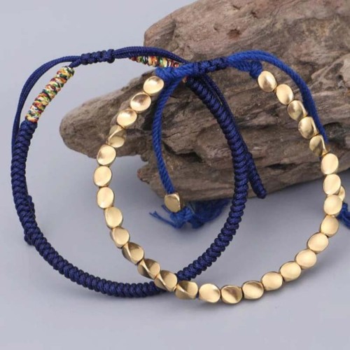 Tibetan Copper Beads Healing Luck Bracelet Set