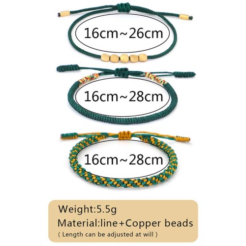 Tibetan Copper Beads Healing Luck Bracelet Set