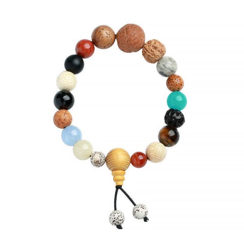 Bodhi Seed Agate Wisdom Harmony Wrist Mala Bodhi Seed Agate Wisdom Harmony Wrist Mala