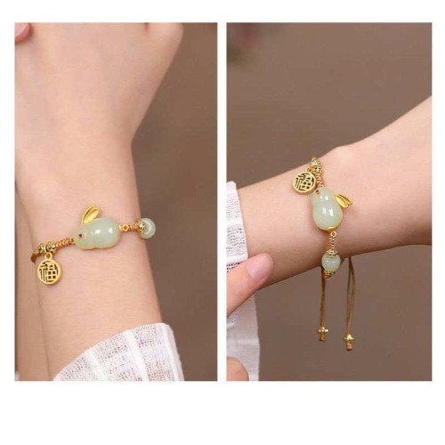 Rabbit Hetian Jade Happiness Wealth Bracelet