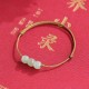 Three Beads Jade Luck String Bracelet Three Beads Jade Luck String Bracelet