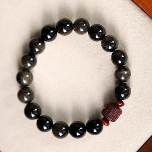 Gold Sheen Obsidian Om Mani Padme Hum Bracelet Gold Sheen Obsidian Om Mani Padme Hum Bracelet