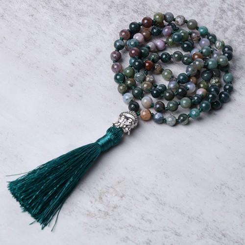 108 Mala Indian Agate Buddha Head Cleansing Bracelet 108 Mala Indian Agate Buddha Head Cleansing Bracelet