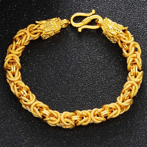 24K Gold Plated Double-Headed Dragon Protection Bracelet 24K Gold Plated Double-Headed Dragon Protection Bracelet
