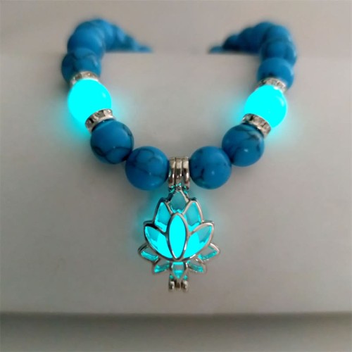 Turquoise Glowstone Lotus Protection Bracelet Turquoise Glowstone Lotus Protection Bracelet
