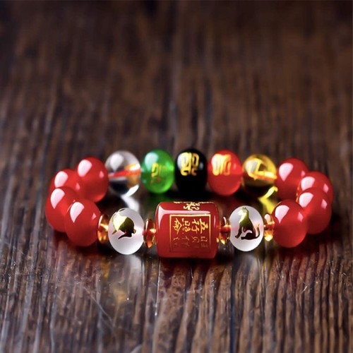 Chinese Zodiac Feng Shui Obsidian Wealth Bracelet