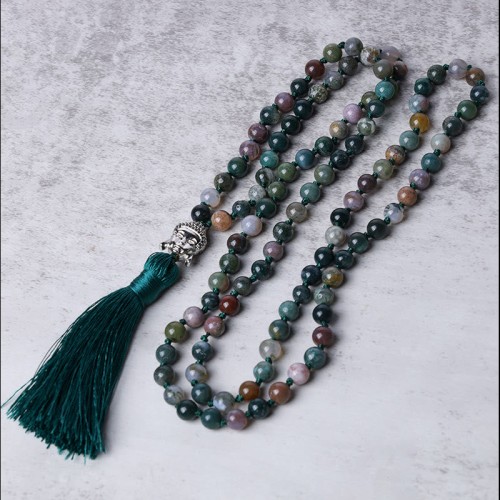 108 Mala Indian Agate Buddha Head Cleansing Bracelet 108 Mala Indian Agate Buddha Head Cleansing Bracelet