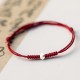 925 Silver Luck Bead Red String Braided Bracelet 925 Silver Luck Bead Red String Braided Bracelet