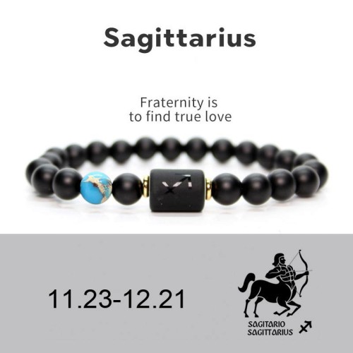 Zodiac Black Onyx Adjustable Bracelet Zodiac Black Onyx Adjustable Bracelet