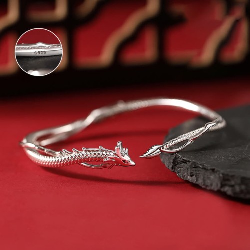 Year of the Dragon Sterling Silver Luck Cuff Year of the Dragon Sterling Silver Luck Cuff