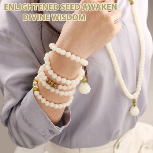 White Jade Bodhi Lotus Mala Necklace Bracelet White Jade Bodhi Lotus Mala Necklace Bracelet