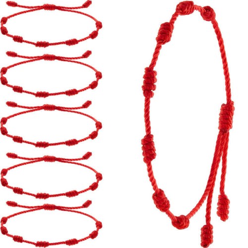 Evil Eye Seven Knot Red String Protection Bracelet Evil Eye Seven Knot Red String Protection Bracelet